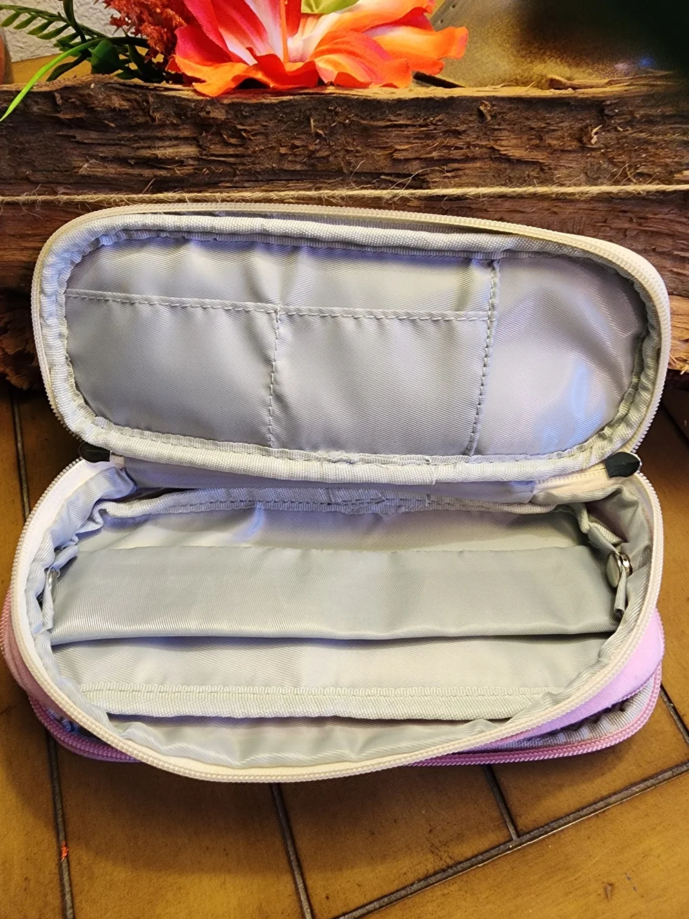 Deer & Forest Pink and White Expandable Pencil Case